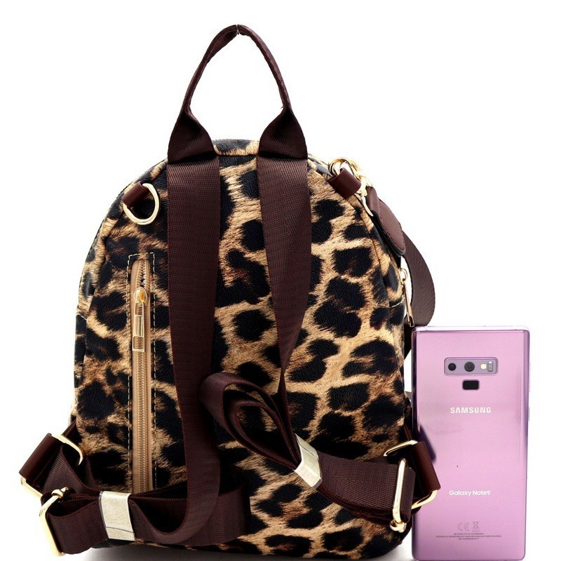 leopard print rucksack